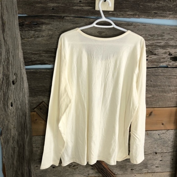 DENVER Hayes Plus Size 2XL Cream Long Sleeve Graphic Print Top - Picture 3 of 5